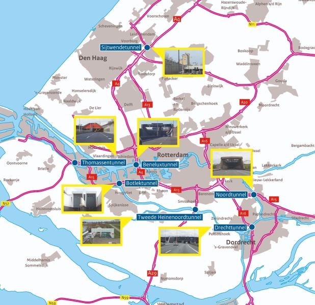 Gunning renovaties zeven Zuid-Hollandse tunnels